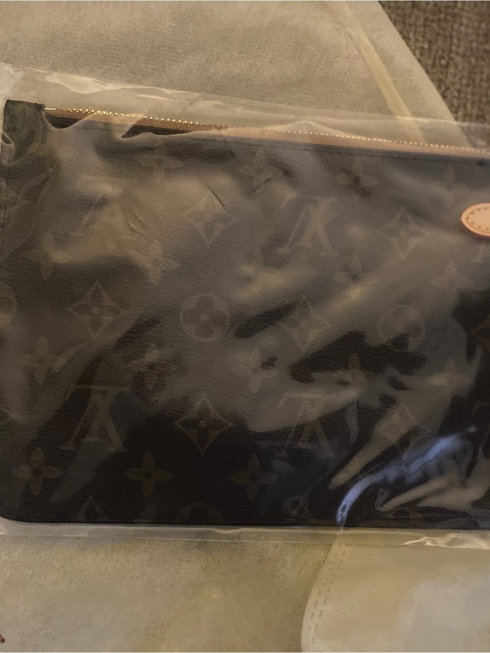 Large Monogram Canvas Tote in Brown/Beige in - Picture 6 of 9
